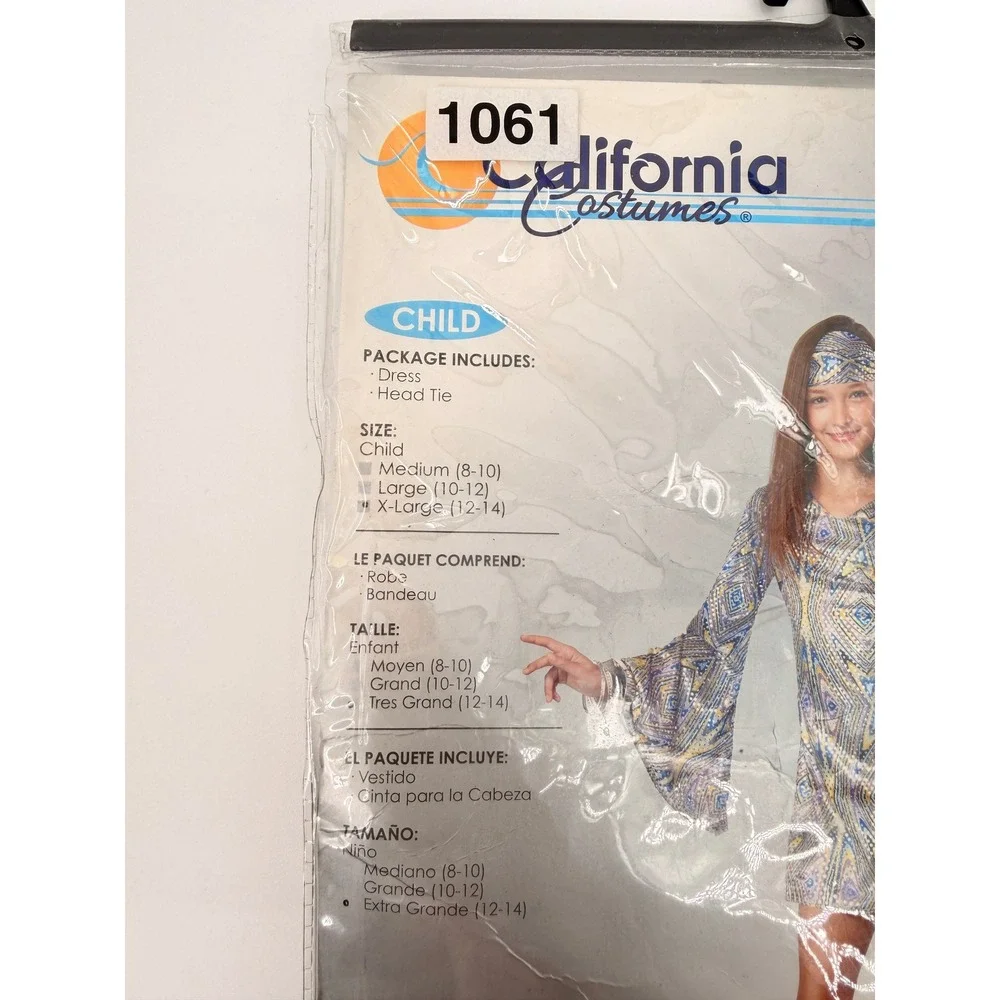 California Costumes Disco Darling Girl Size M 8-10 Multi 70s Retro Halloween